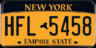 NY license plate HFL5458
