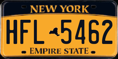 NY license plate HFL5462