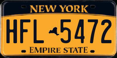 NY license plate HFL5472
