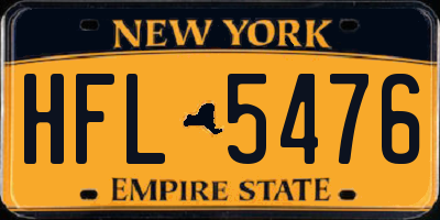 NY license plate HFL5476