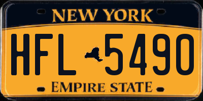 NY license plate HFL5490