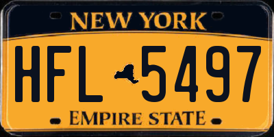 NY license plate HFL5497