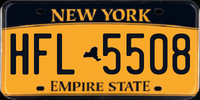 NY license plate HFL5508
