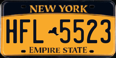 NY license plate HFL5523