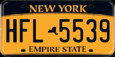 NY license plate HFL5539
