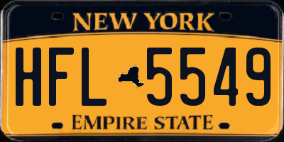 NY license plate HFL5549