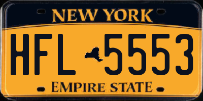 NY license plate HFL5553