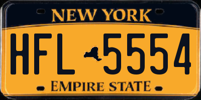 NY license plate HFL5554