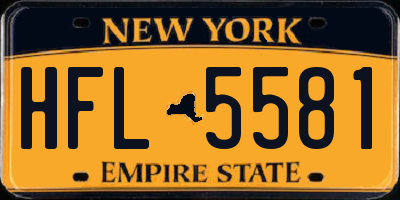 NY license plate HFL5581