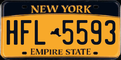 NY license plate HFL5593