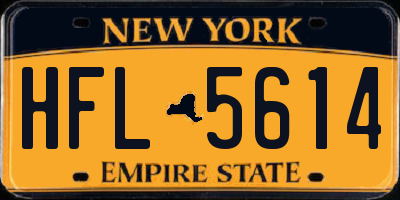 NY license plate HFL5614