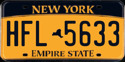 NY license plate HFL5633