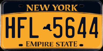 NY license plate HFL5644