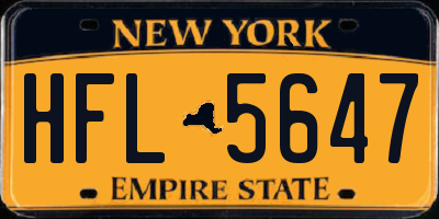 NY license plate HFL5647