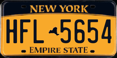NY license plate HFL5654