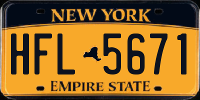 NY license plate HFL5671