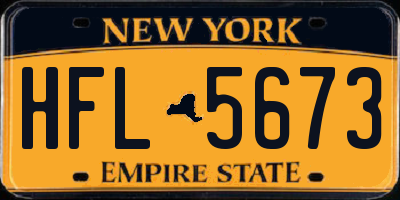 NY license plate HFL5673