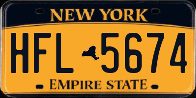 NY license plate HFL5674