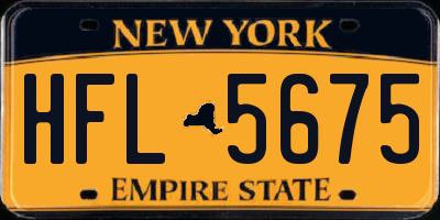NY license plate HFL5675