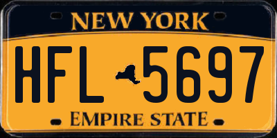 NY license plate HFL5697