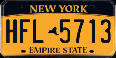 NY license plate HFL5713