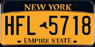 NY license plate HFL5718