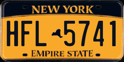 NY license plate HFL5741