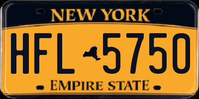 NY license plate HFL5750