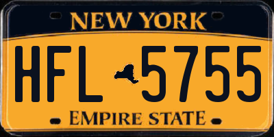 NY license plate HFL5755