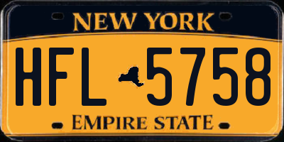 NY license plate HFL5758