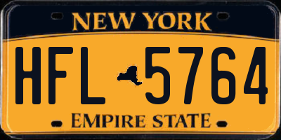 NY license plate HFL5764