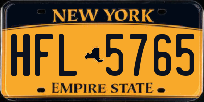NY license plate HFL5765