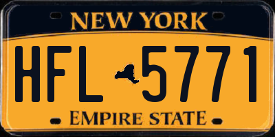 NY license plate HFL5771