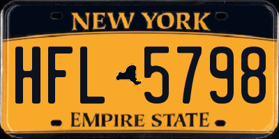 NY license plate HFL5798