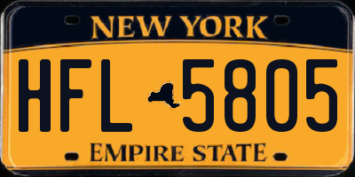 NY license plate HFL5805