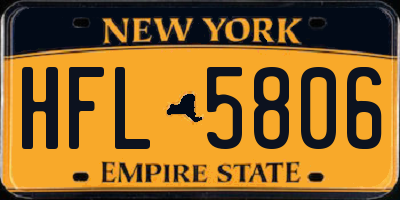 NY license plate HFL5806