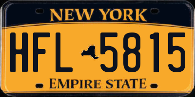 NY license plate HFL5815