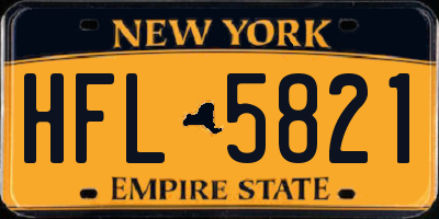 NY license plate HFL5821