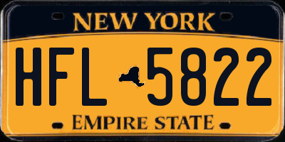 NY license plate HFL5822