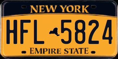 NY license plate HFL5824