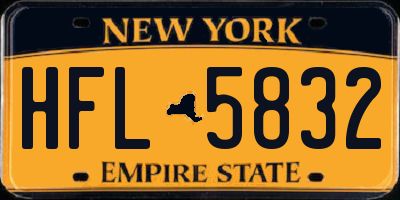 NY license plate HFL5832