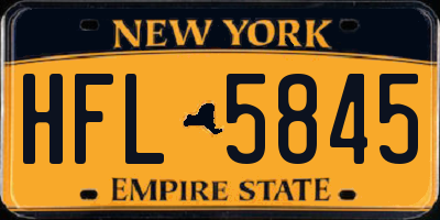 NY license plate HFL5845