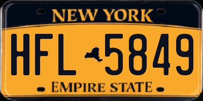 NY license plate HFL5849