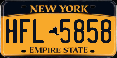 NY license plate HFL5858