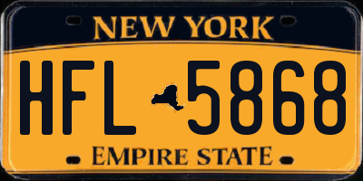NY license plate HFL5868