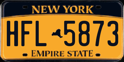 NY license plate HFL5873