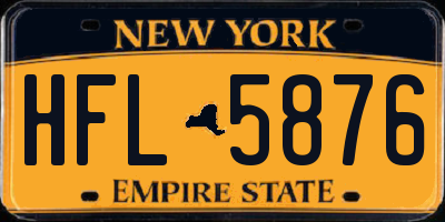 NY license plate HFL5876