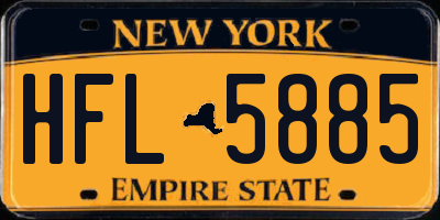 NY license plate HFL5885