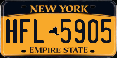NY license plate HFL5905
