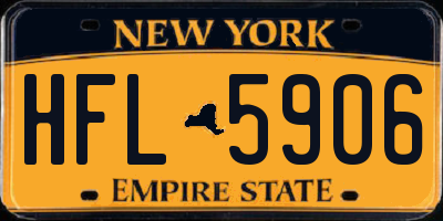NY license plate HFL5906